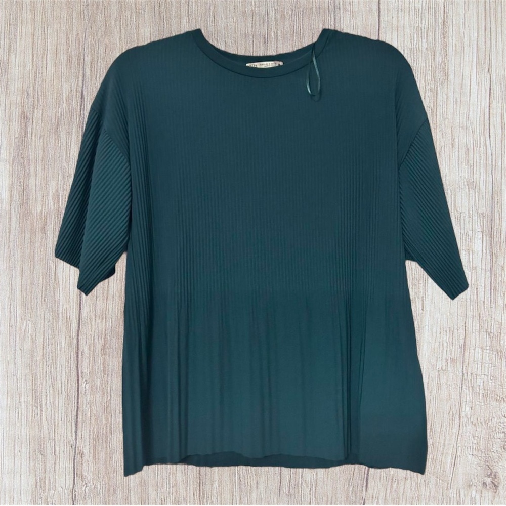 Zara Dark Teal Short Sleeve Top